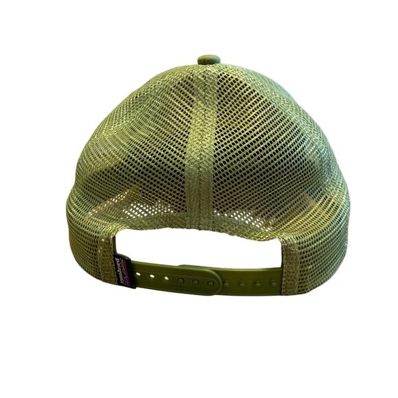 PATAGONIA P-6 Logo Trucker Hat Snapback Crag Green Mid Crown Mesh 6-Panel A33 - Picture 3 of 6